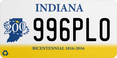 IN license plate 996PLO