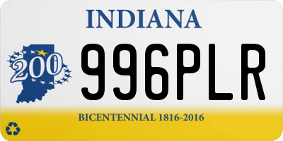 IN license plate 996PLR