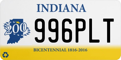 IN license plate 996PLT