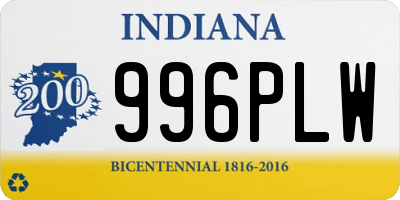 IN license plate 996PLW