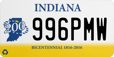 IN license plate 996PMW