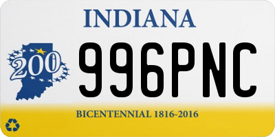 IN license plate 996PNC