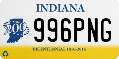 IN license plate 996PNG