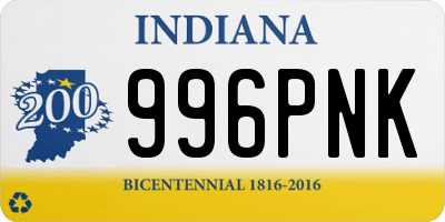 IN license plate 996PNK