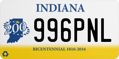 IN license plate 996PNL