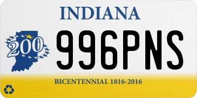 IN license plate 996PNS