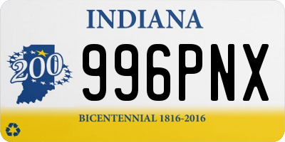 IN license plate 996PNX