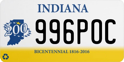 IN license plate 996POC