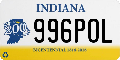 IN license plate 996POL