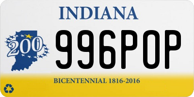 IN license plate 996POP