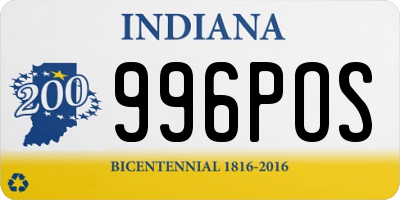 IN license plate 996POS