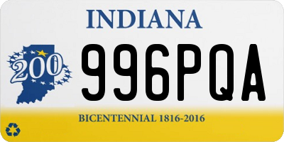 IN license plate 996PQA