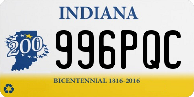 IN license plate 996PQC