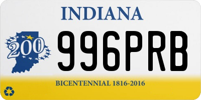 IN license plate 996PRB