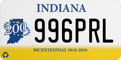 IN license plate 996PRL