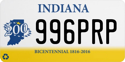 IN license plate 996PRP