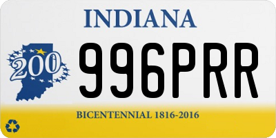 IN license plate 996PRR