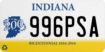 IN license plate 996PSA