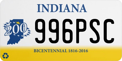 IN license plate 996PSC