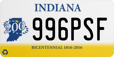 IN license plate 996PSF