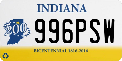 IN license plate 996PSW