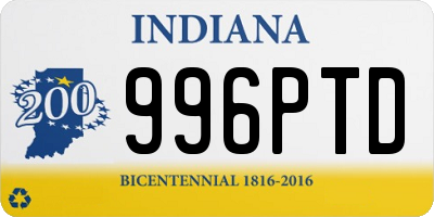 IN license plate 996PTD