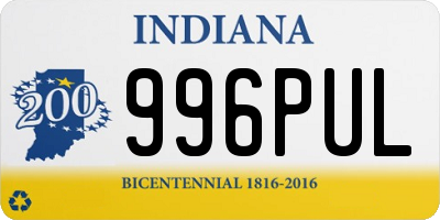 IN license plate 996PUL