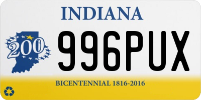 IN license plate 996PUX