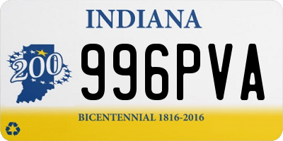 IN license plate 996PVA