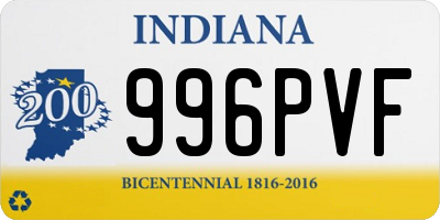 IN license plate 996PVF