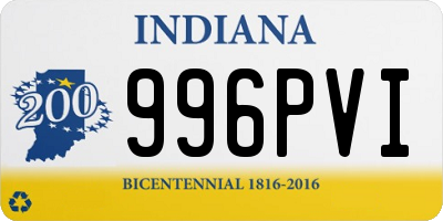 IN license plate 996PVI