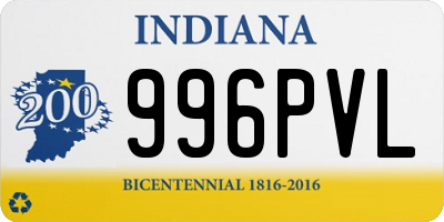 IN license plate 996PVL