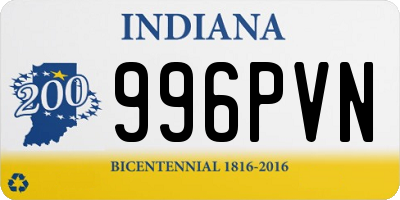 IN license plate 996PVN