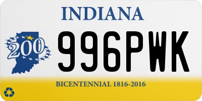 IN license plate 996PWK