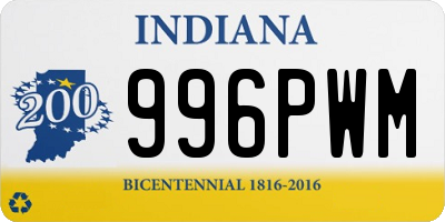 IN license plate 996PWM