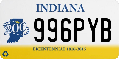 IN license plate 996PYB