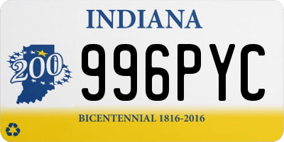 IN license plate 996PYC