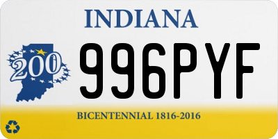 IN license plate 996PYF