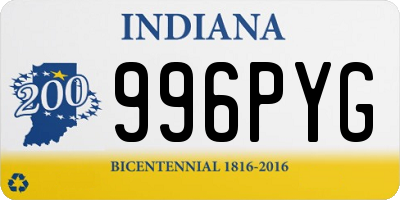 IN license plate 996PYG