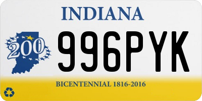 IN license plate 996PYK