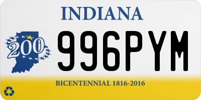 IN license plate 996PYM