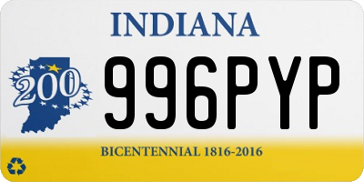 IN license plate 996PYP