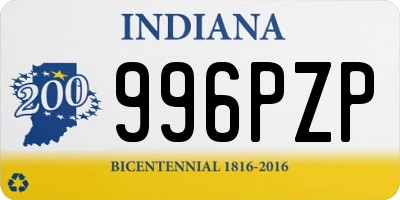 IN license plate 996PZP