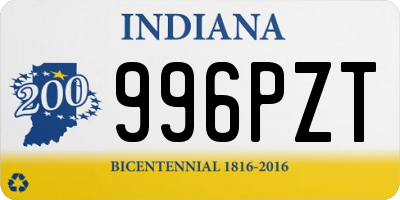 IN license plate 996PZT