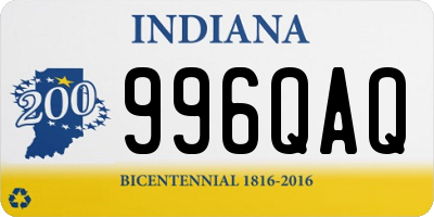 IN license plate 996QAQ