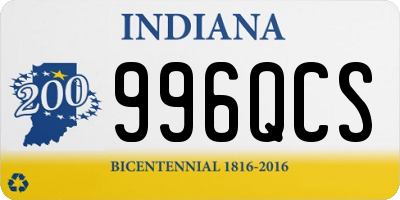 IN license plate 996QCS