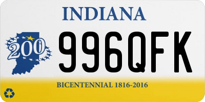 IN license plate 996QFK