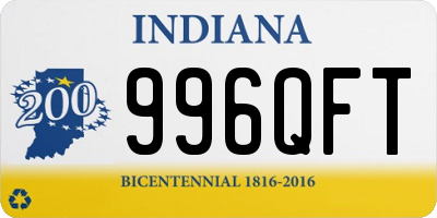 IN license plate 996QFT