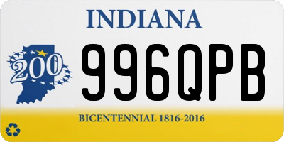 IN license plate 996QPB