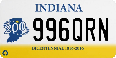 IN license plate 996QRN